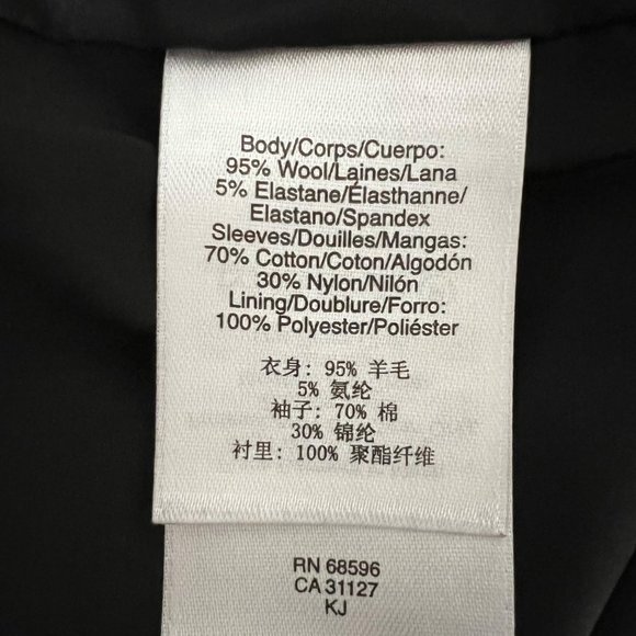 DKNY Black Lace Long Sleeve Wool Cocktail Shift Dress size 2 - Picture 10 of 13